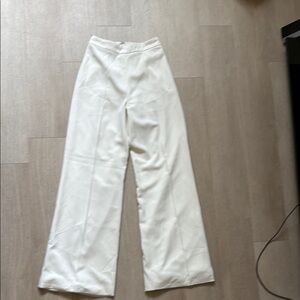 Chic White Wide Leg Women's Pants